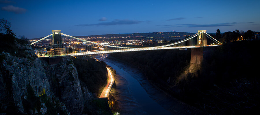 Light Trails & Night Photography in Clifton Suspension Bridge